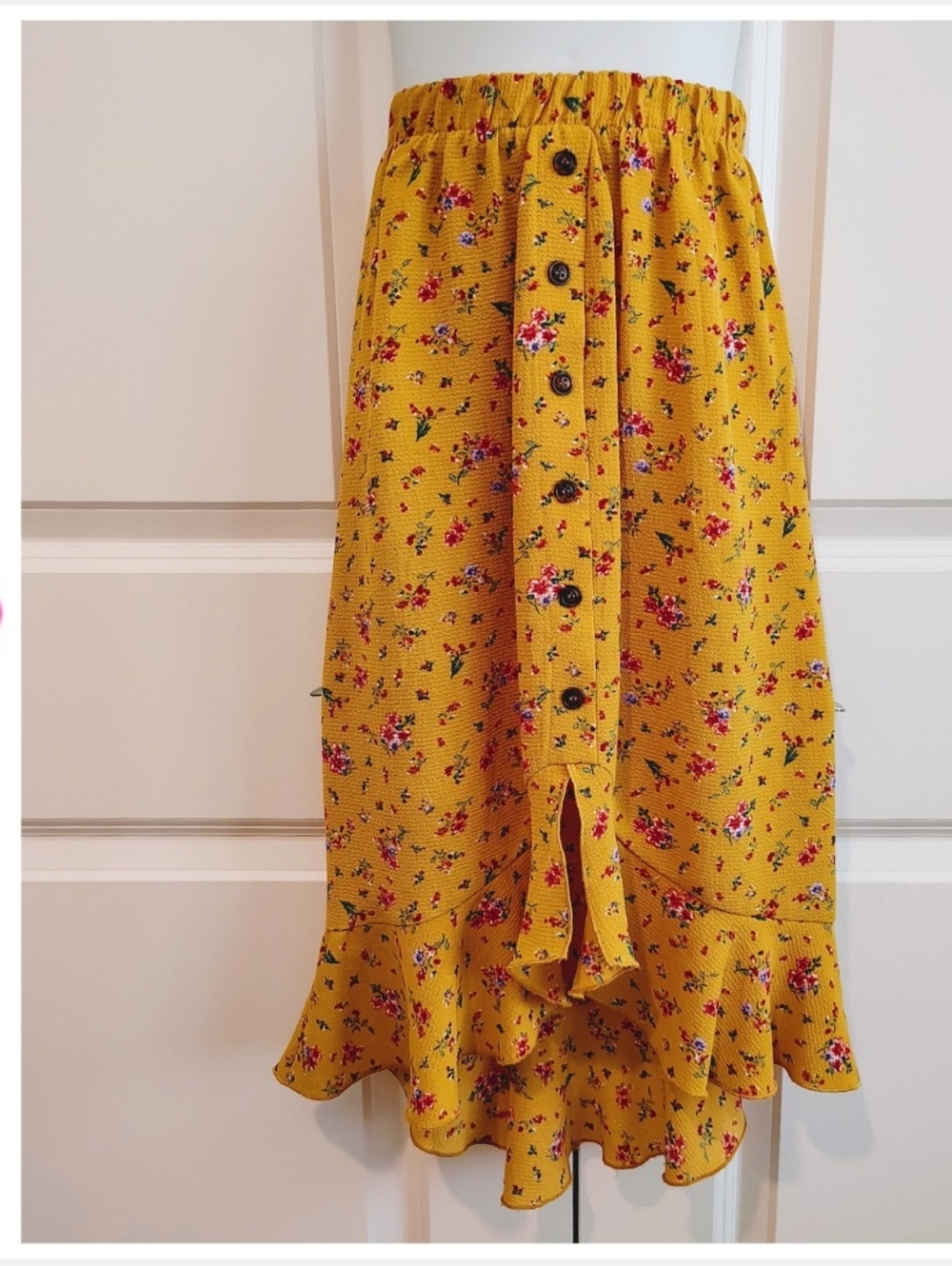 Mustard Floral Skirt